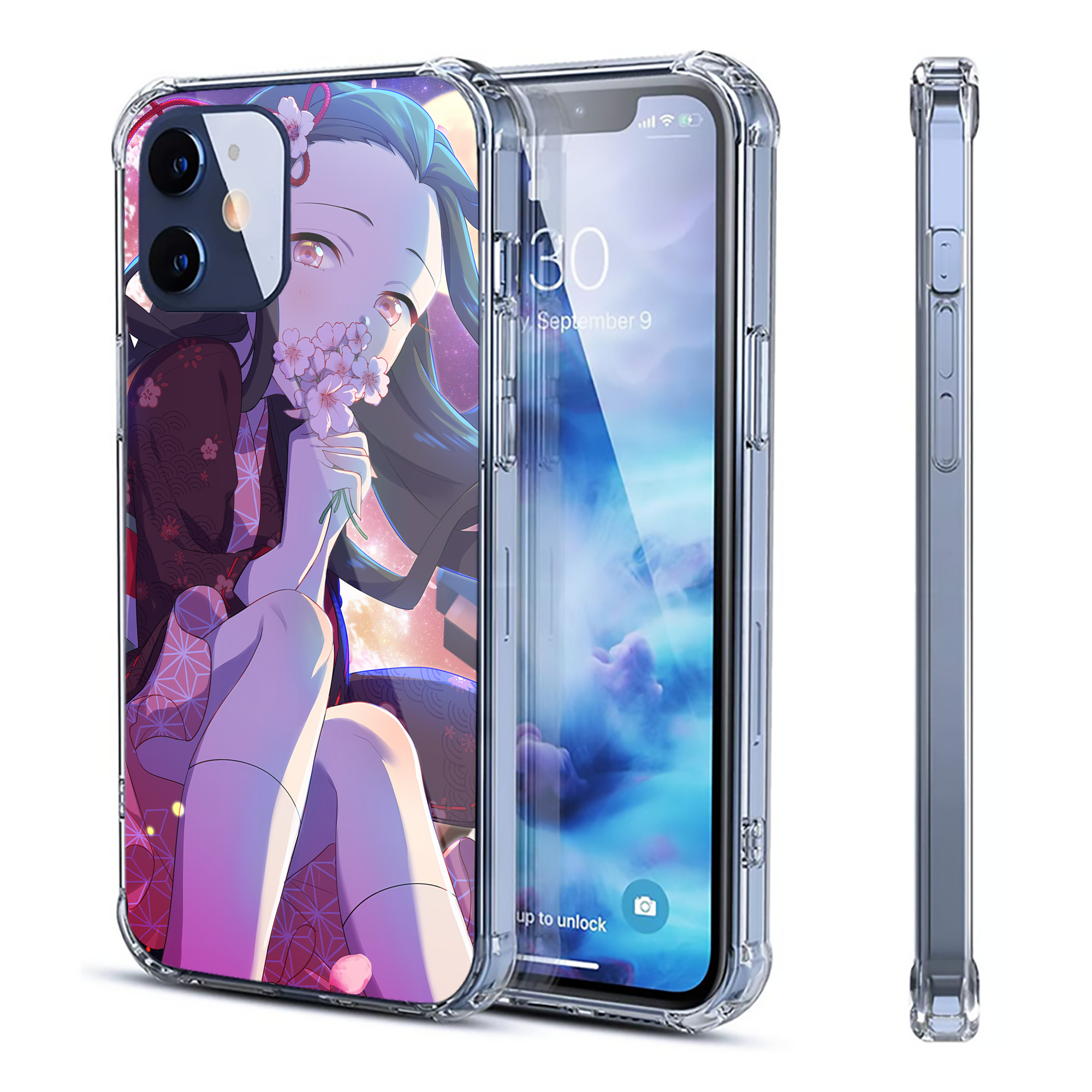 （画像用） 鬼滅の刃（きめつのやいば）竈門 禰󠄀豆子／かまど ねずこ Kamado Nezuko 【iPhone 12シリーズ対応】透明スマホケース（クリアソフトケース）